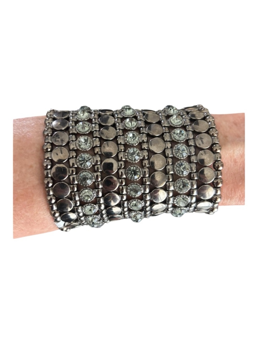 Stretch Bracelet Silverstone with Pave’ Crystals wedding dressy formal dance